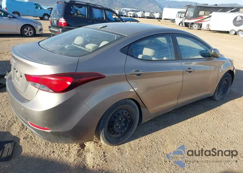 2016 Hyundai Elantra Se from USA, damaged, VIN 5NPDH4AE1GH690236